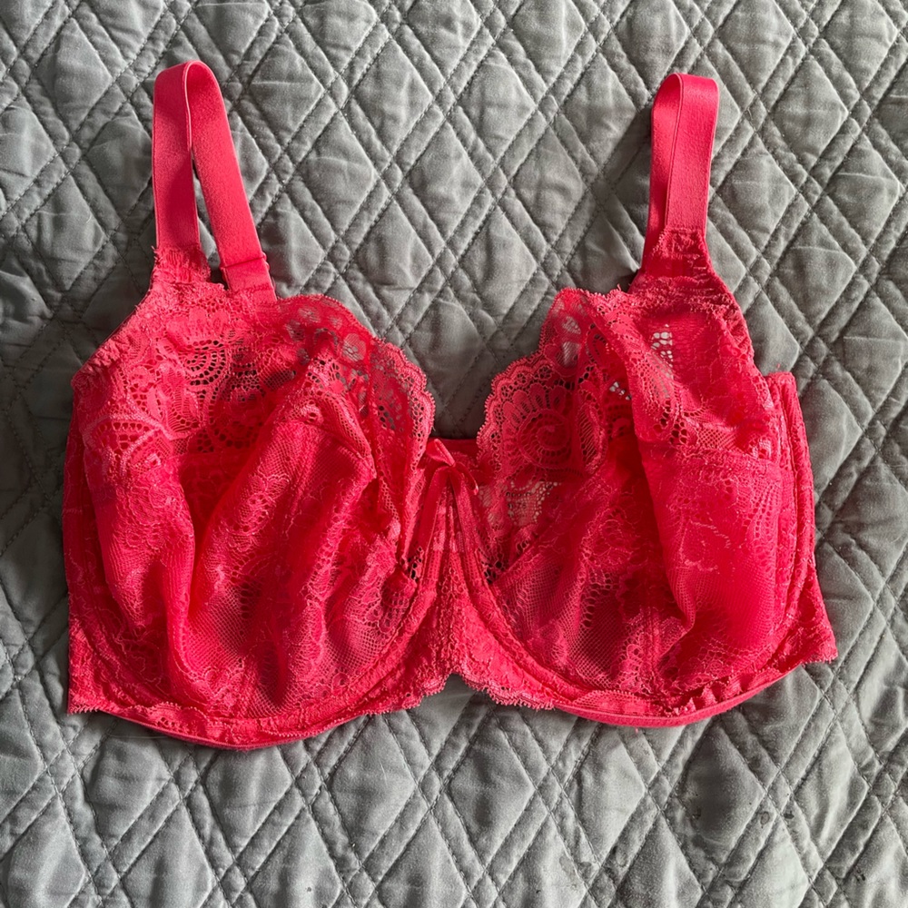 Panache Pink Lace Bra Full Coverage Intimates